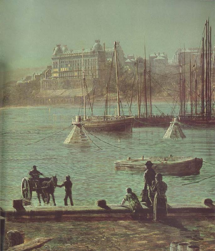 Atkinson Grimshaw Detail of Scarborough Bay Norge oil painting art